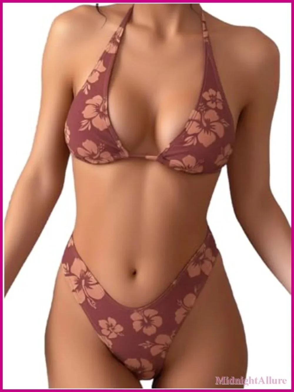 Polka Dot Triangle Bikini Set Thong Halter High Cut Swimsuits